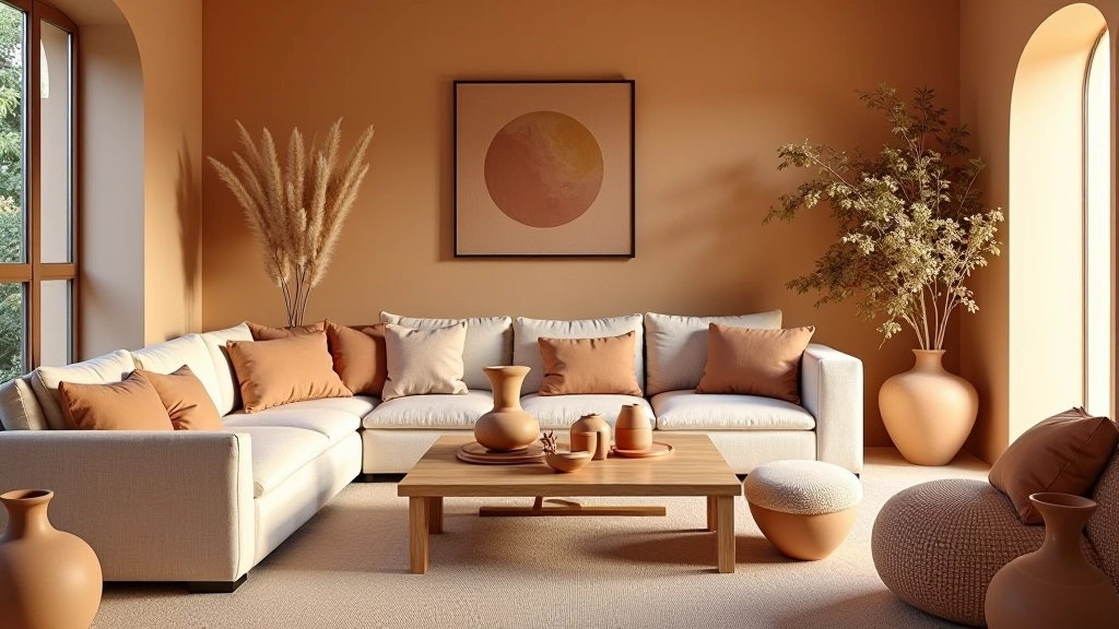 Soggiorno con ceramiche italiane decorative
