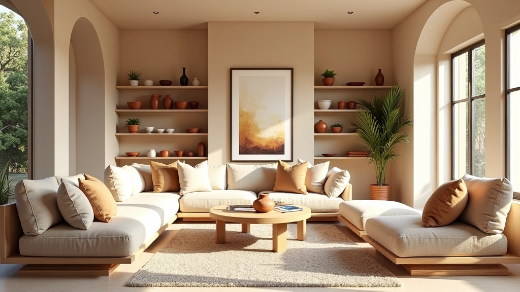 Soggiorno moderno con ceramiche italiane e luce naturale ottimizzata